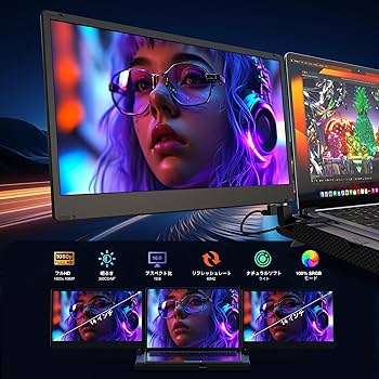 Amazon.co.jp: Kwumsy F3 モバイルモニター 2画面 トリプル